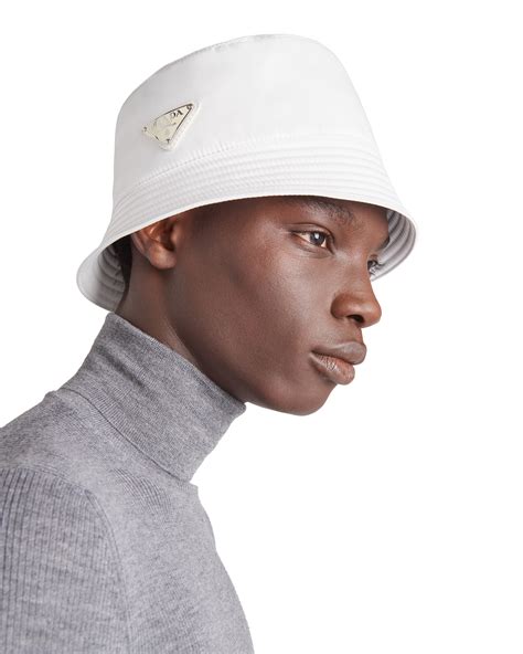 prada nylon bucket hat white